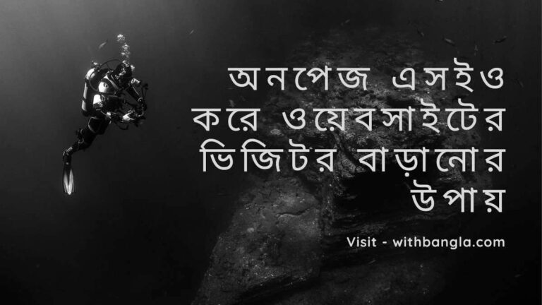 অনপেজ এসইও করে ওয়েবসাইটের ভিজিটর বাড়ানোর উপায়